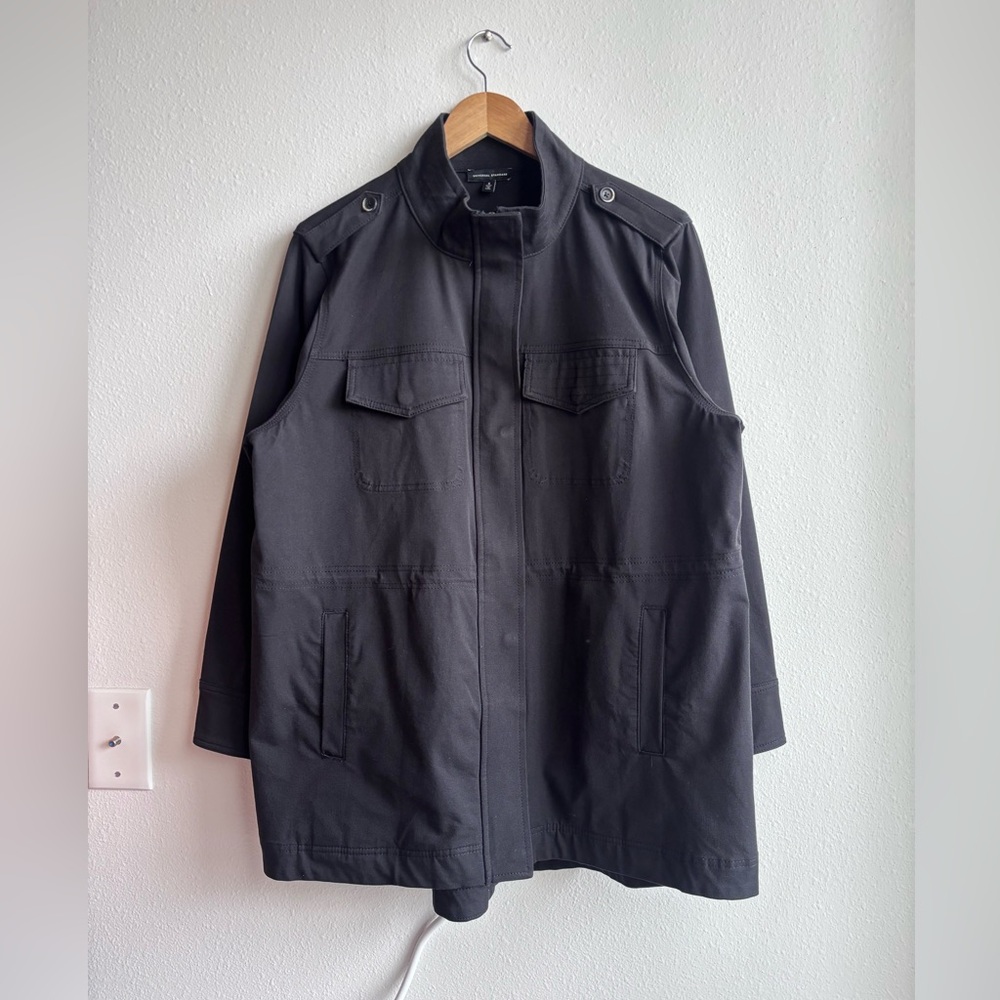 Universal Standard Vineyard Stretch Cotton Twill Jacket in Black Size S - Picture 4 of 12